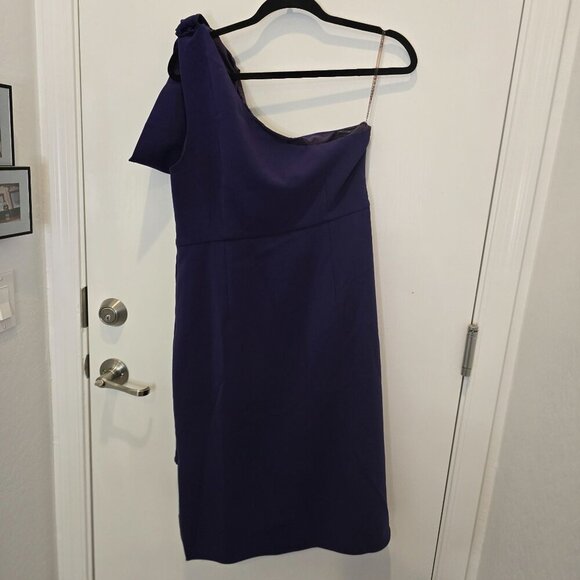 Sachin & Babi Size 12 Purple Miranda One-Shoulder Evening Holiday Party Dress - Picture 2 of 16